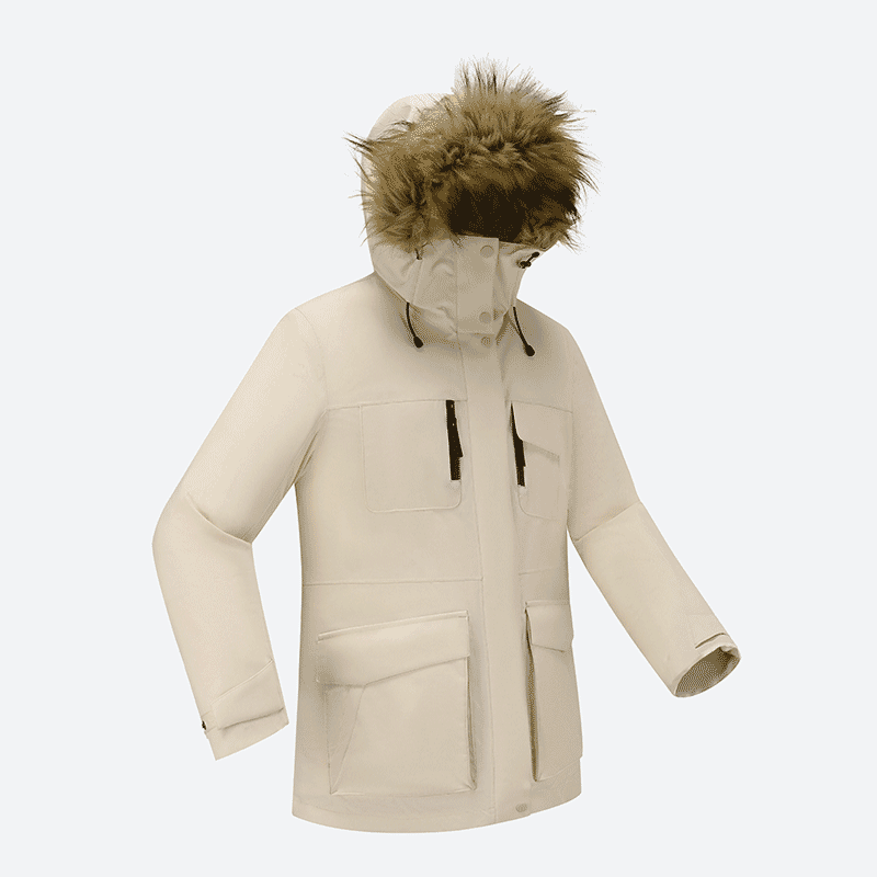 Женская парка цвета «off-white»