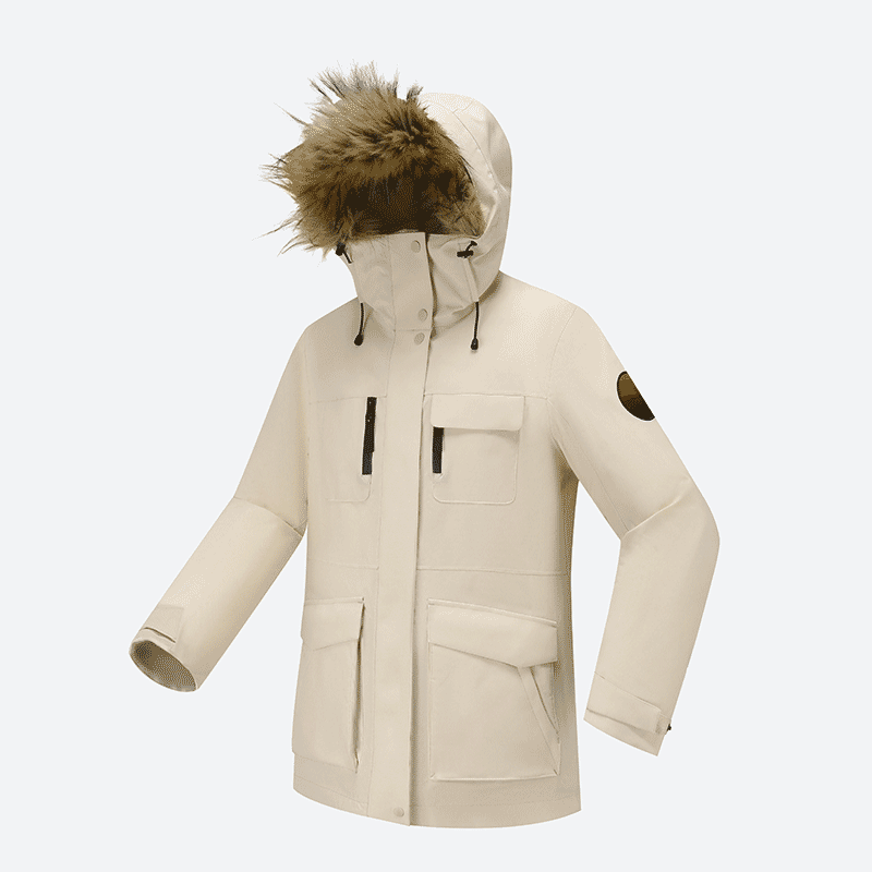 Женская парка цвета «off-white»